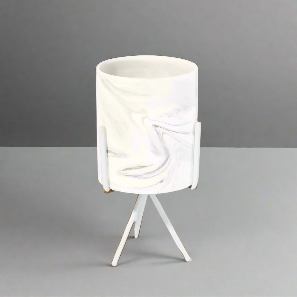 Olympia Planter Marble Effect - Empty