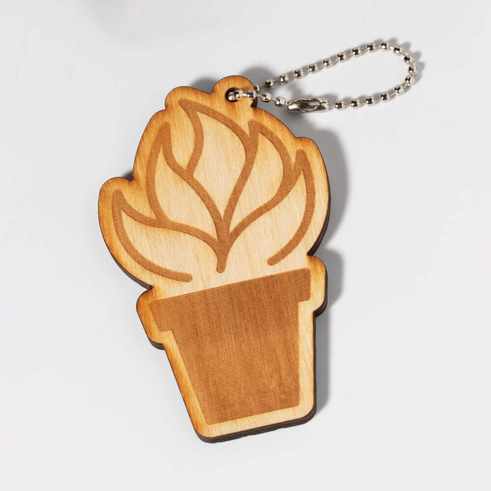 Wooden Plant Key Chain Verdant Lyfe