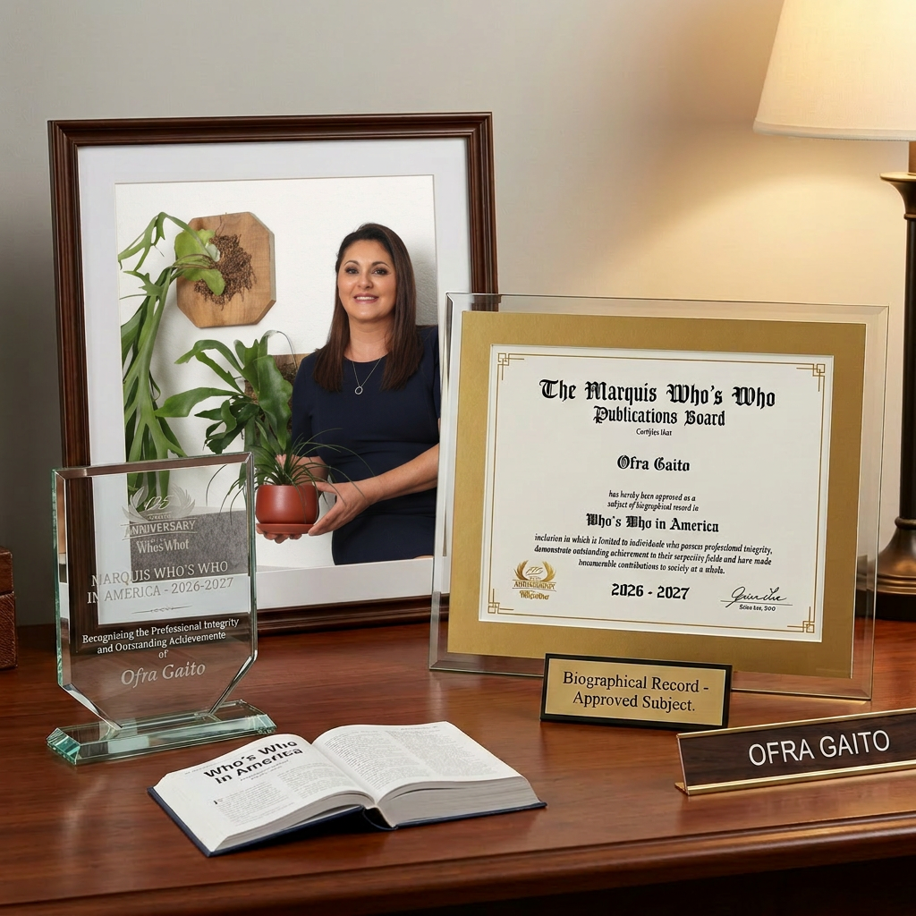 Verdant Lyfe proudly celebrates CEO Ofra Gaito’s recognition in Marquis Who’s Who in America 2026–2027 for outstanding professional achievement and community impact.