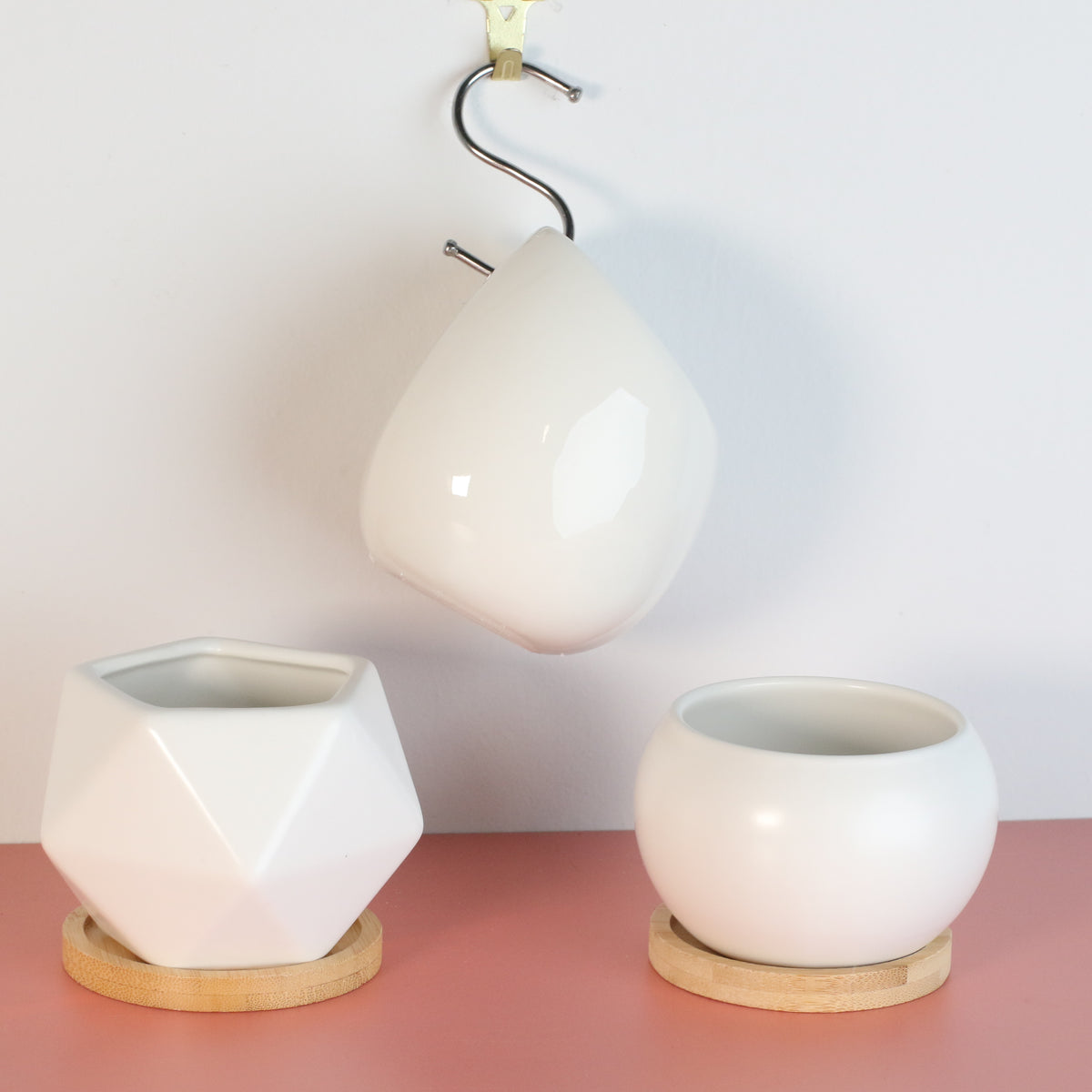 Minimalistic Ceramic White Planter 