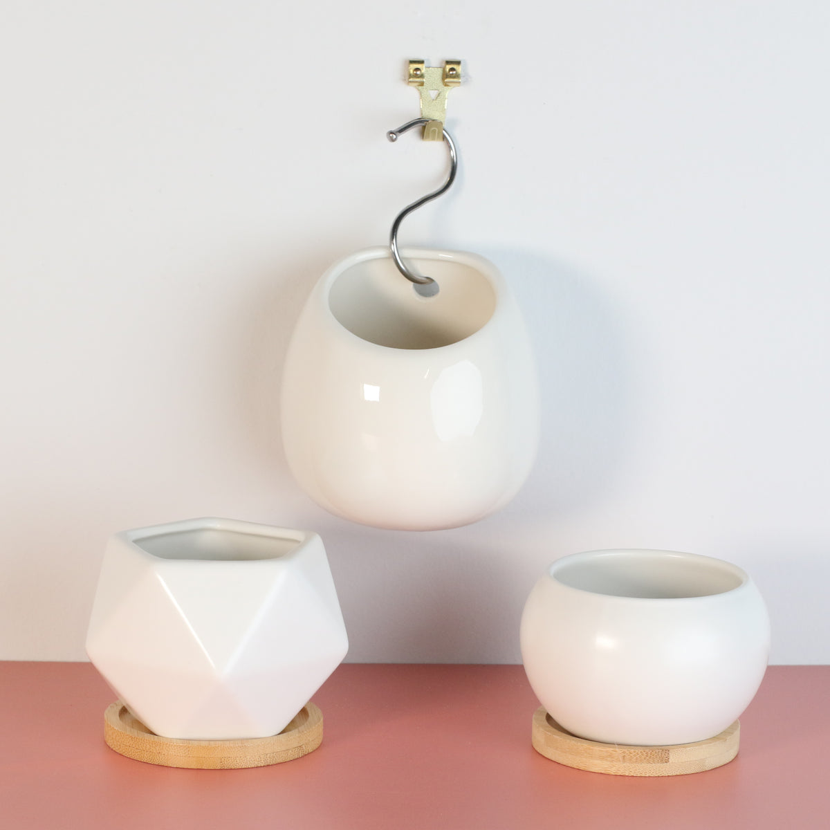 Minimalistic Ceramic White Planter 