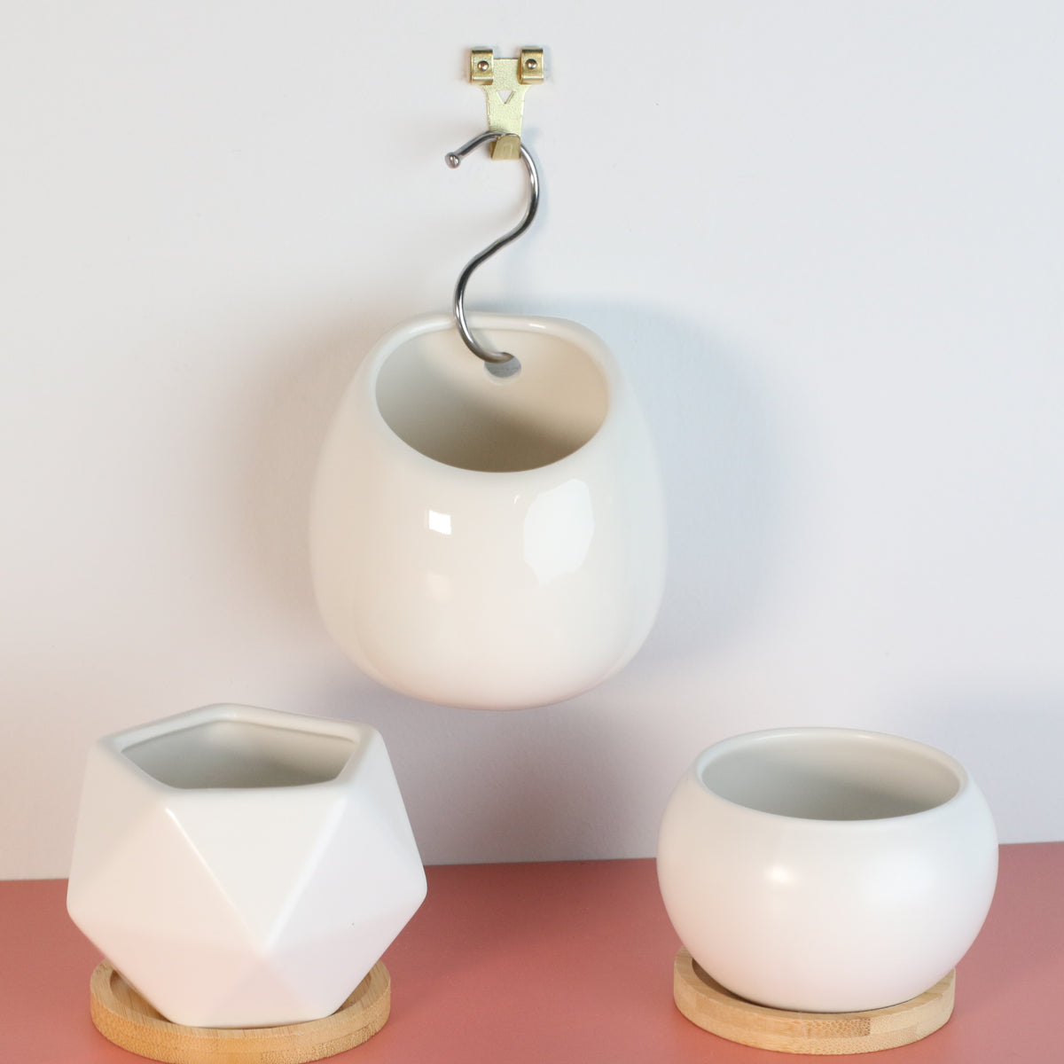 Minimalistic Ceramic White Planter 