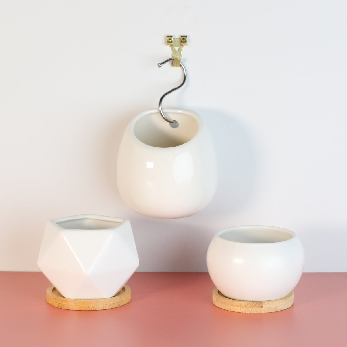 Minimalistic Ceramic White Planter 