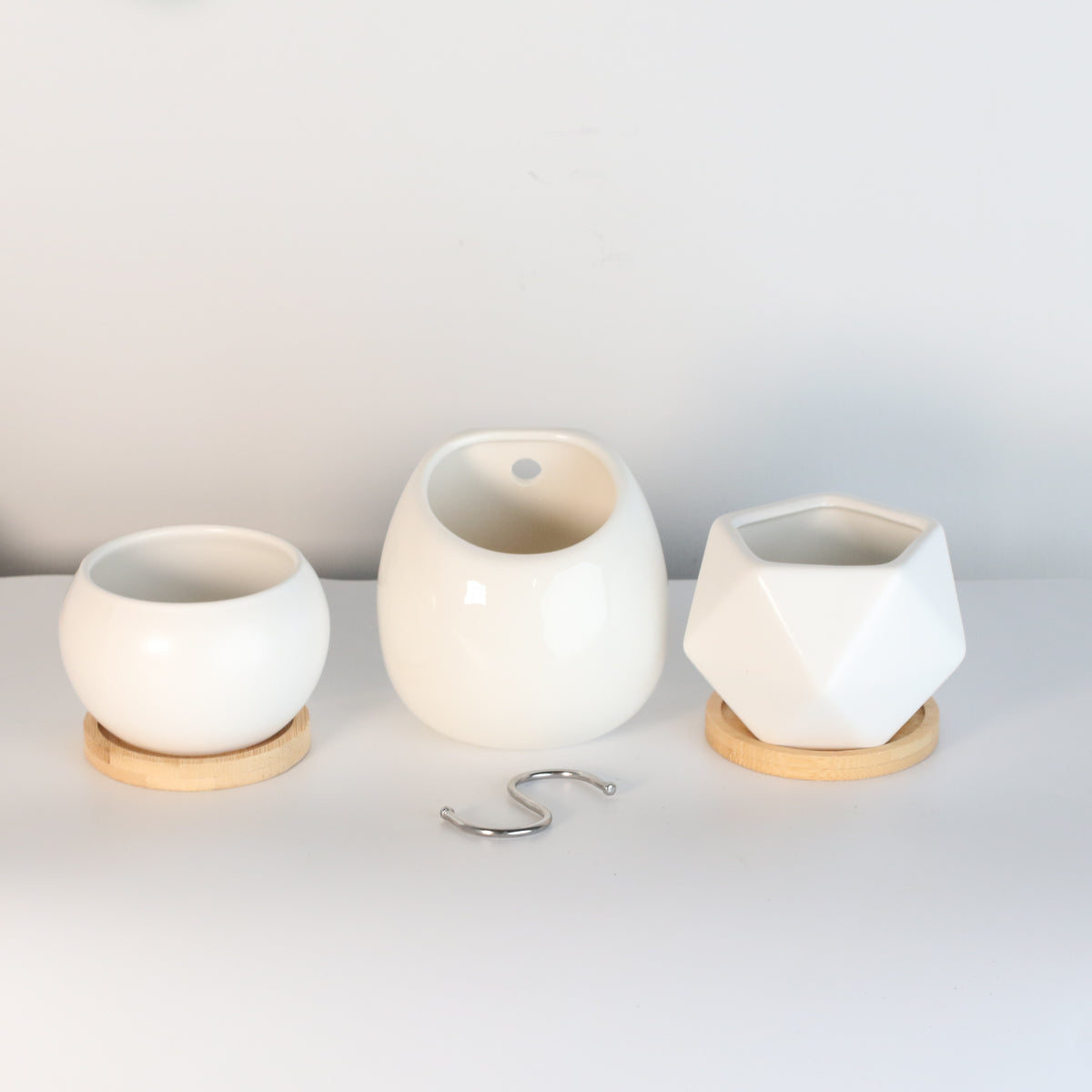 Minimalistic Ceramic White Planter 
