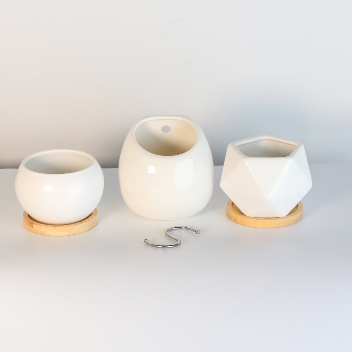 Minimalistic Ceramic White Planter 