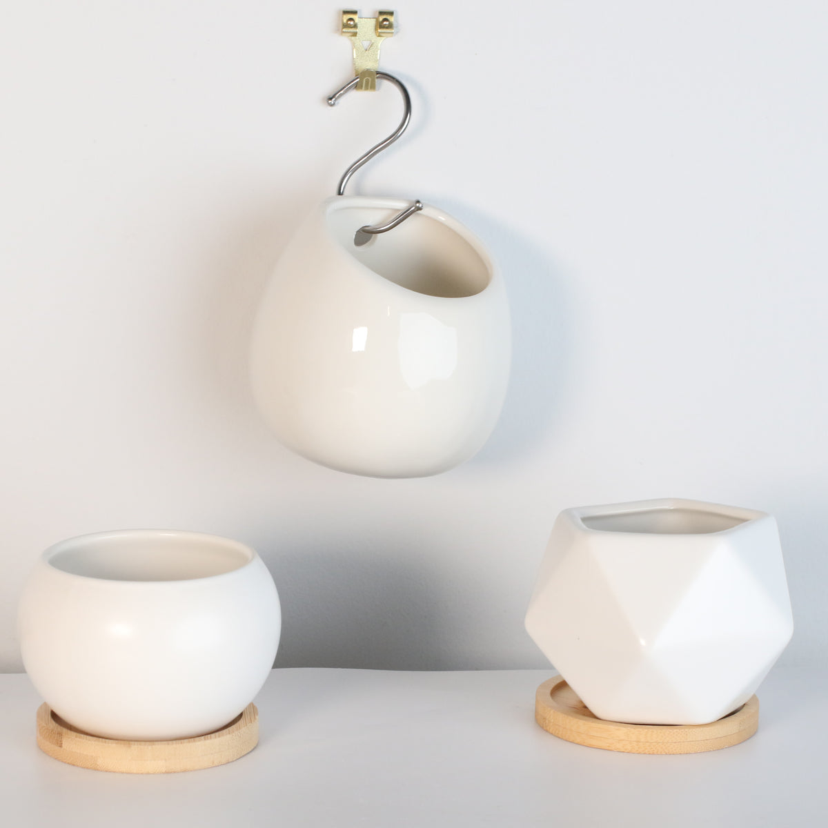 Minimalistic Ceramic White Planter 