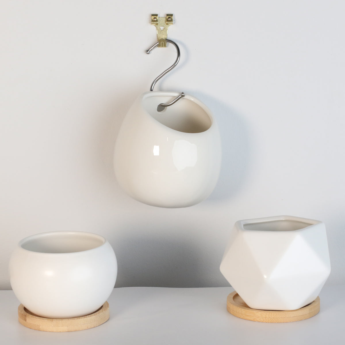 Minimalistic Ceramic White Planter 