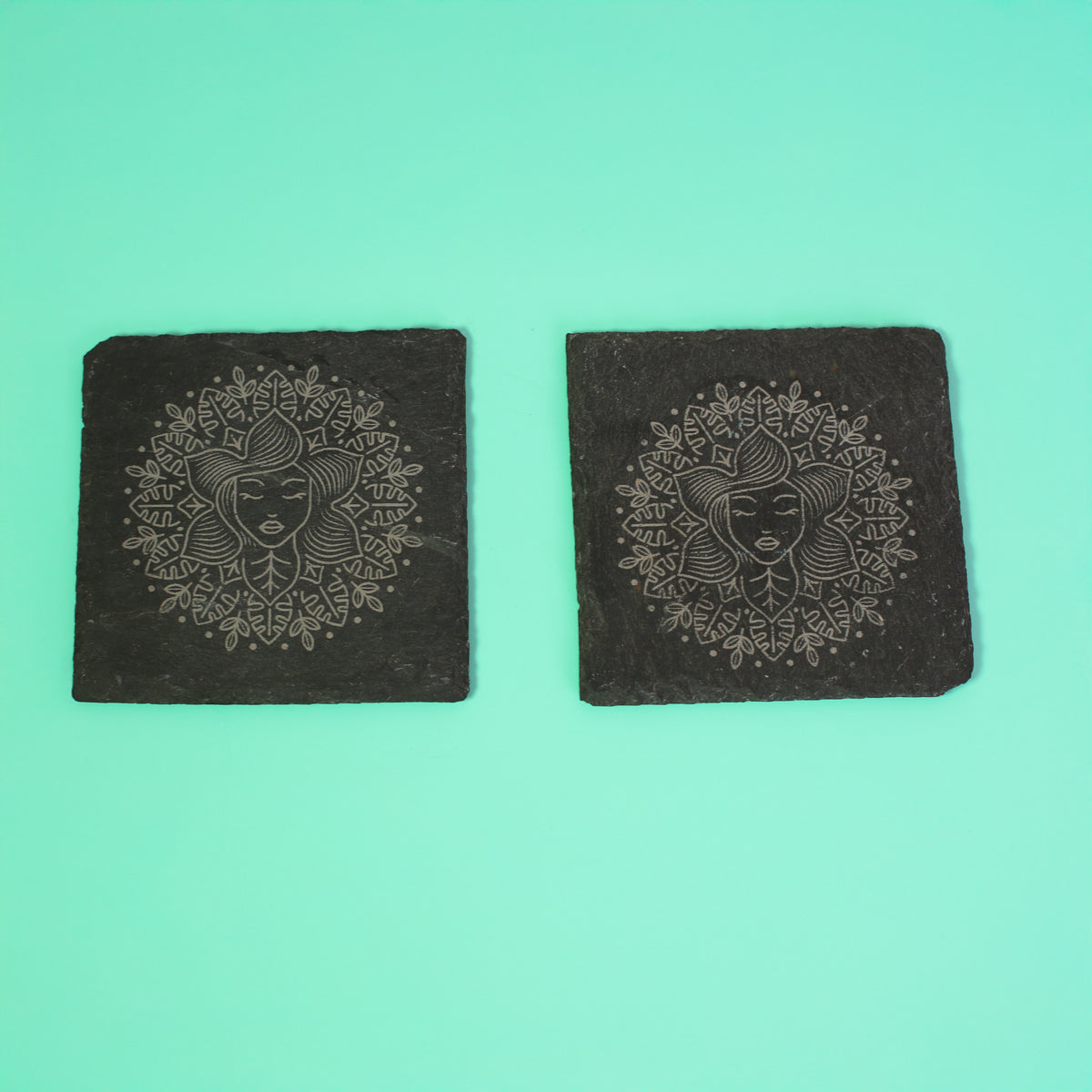 Plant Coaster Set of 2 made out of slate. 