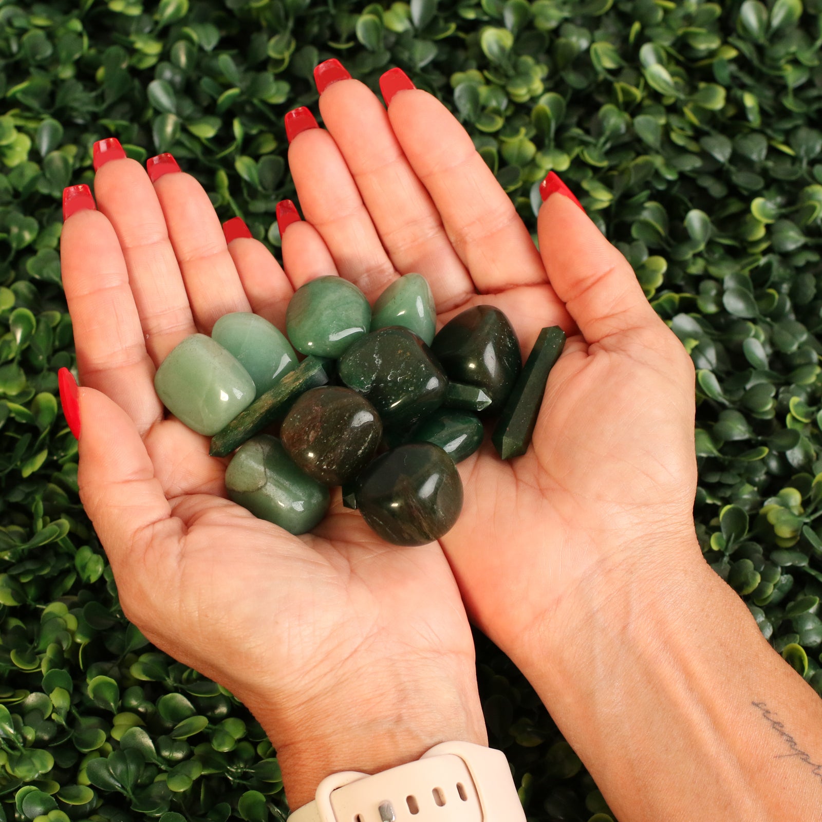 Shades of Harmony Stones in hands