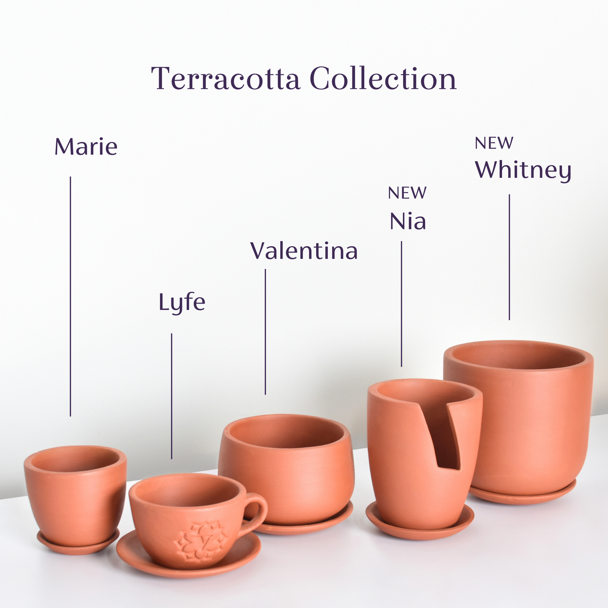 Valentina Terracotta Minimalist Planter 5.5"- Empty
