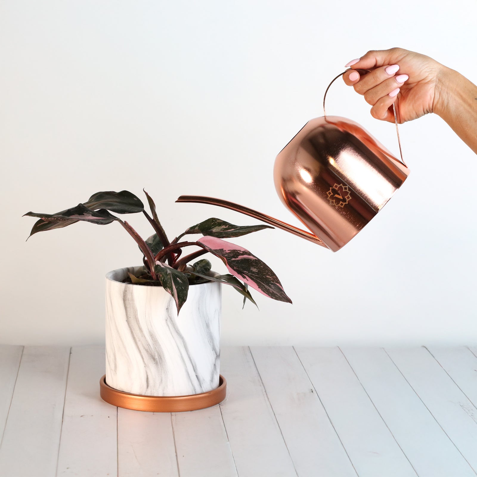 Lyfe Rose Gold Watering Can with Verdant Lyfe Monogram